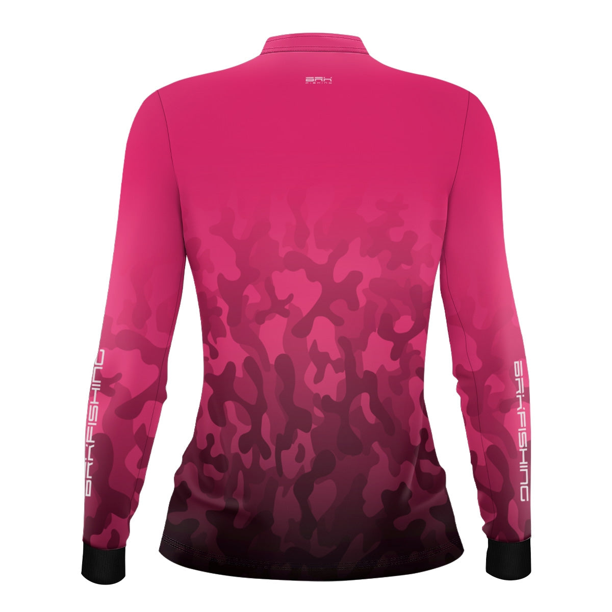 Camisa Feminina de Pesca  Brk Rosa Camuflada com Proteção UV50+ Brk Fishing