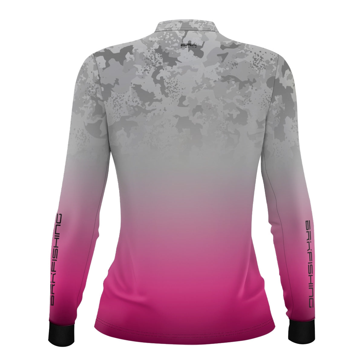Camisa Feminina de Pesca  Brk Branca e Rosa Camuflada com Proteção Solar UV50+ - Brk Fishing