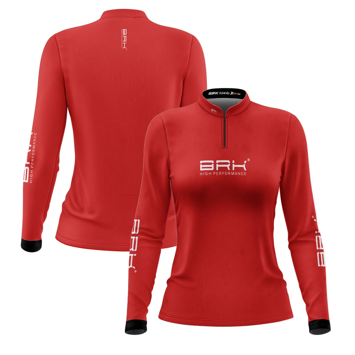 Camisa de Pesca Feminina Brk Básica Vermelha com Proteção Solar UV50+ - Brk Fishing