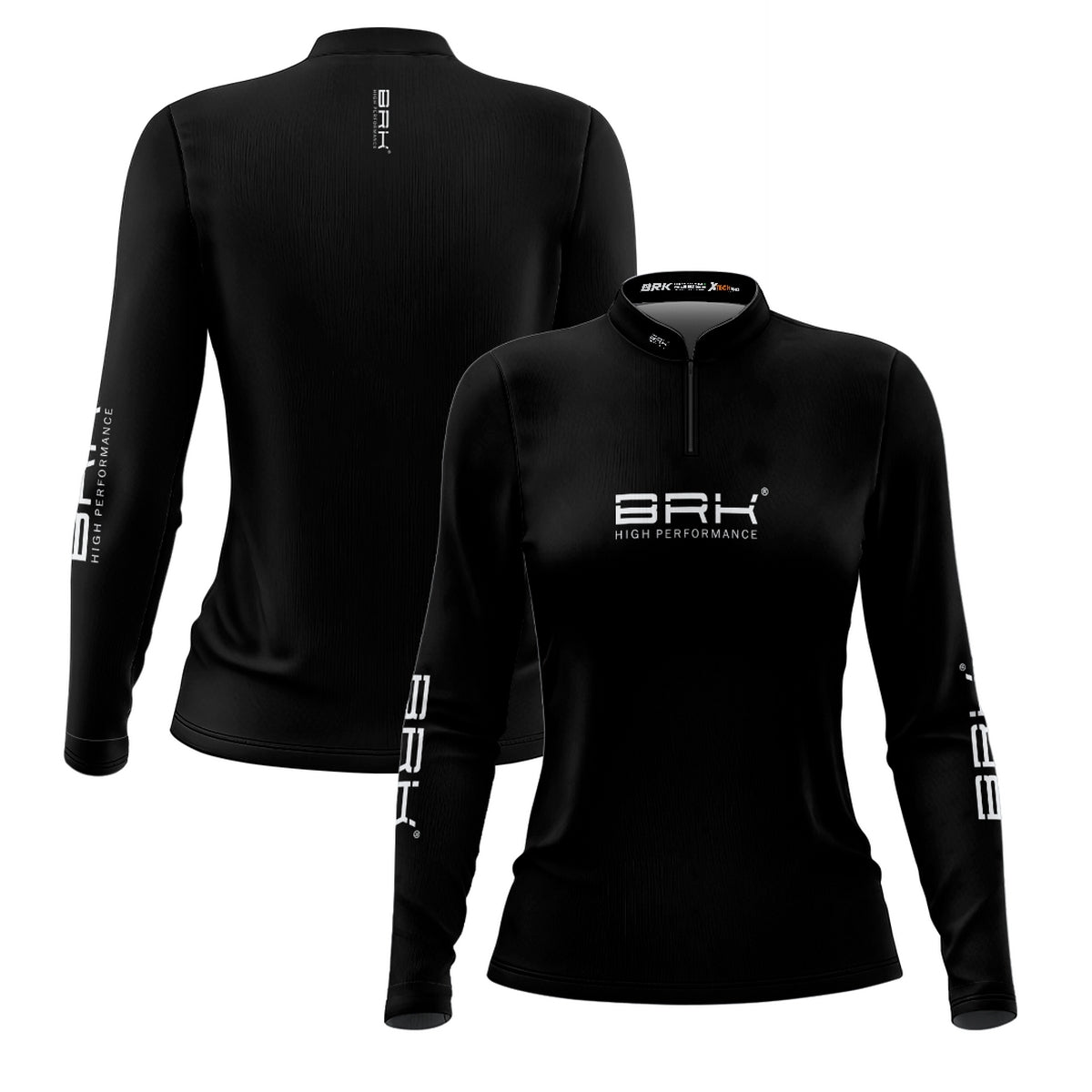 Camisa de Pesca Feminina Brk Básica Preta com Proteção Solar UV50+ - Brk Fishing