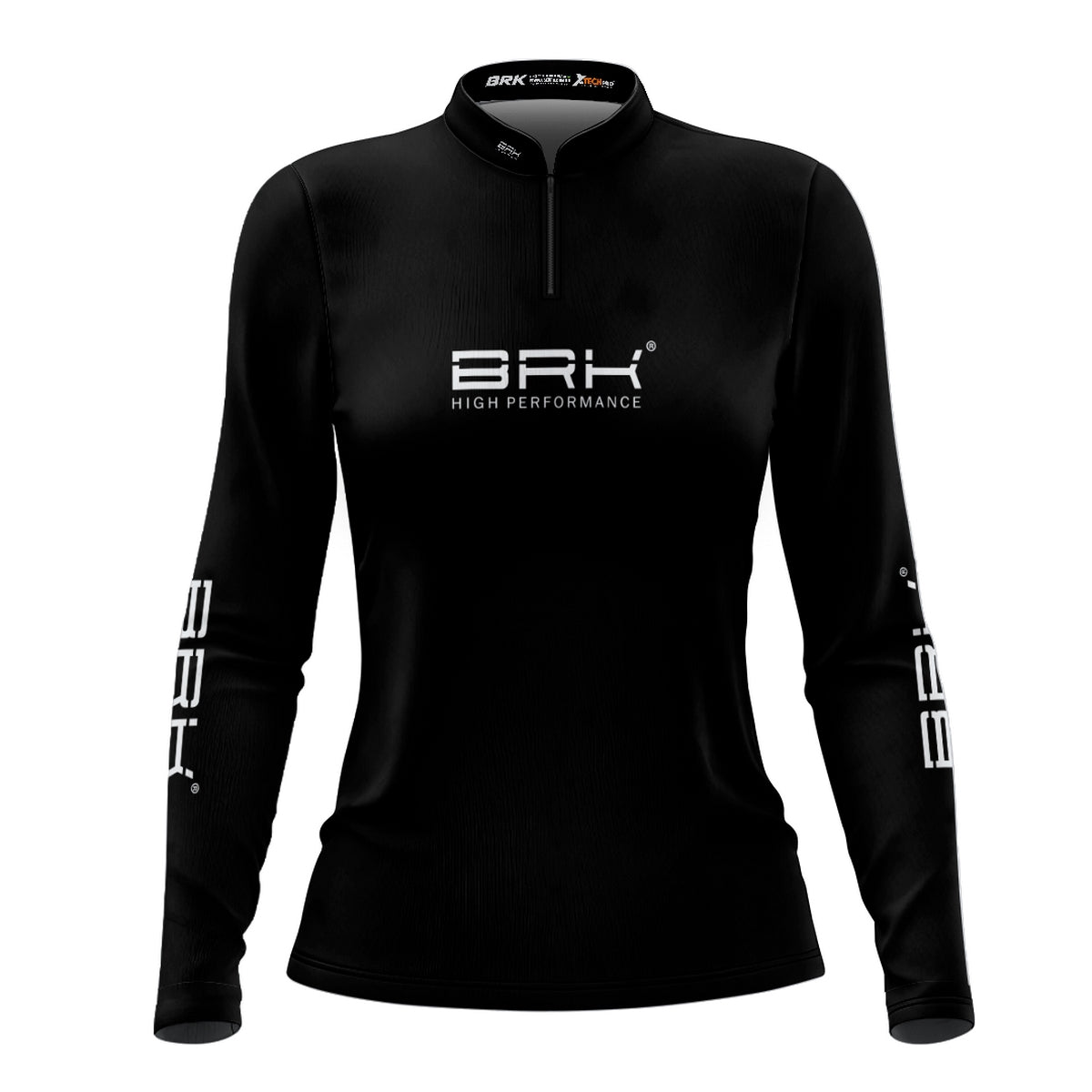Camisa de Pesca Feminina Brk Básica Preta com Proteção Solar UV50+ - Brk Fishing