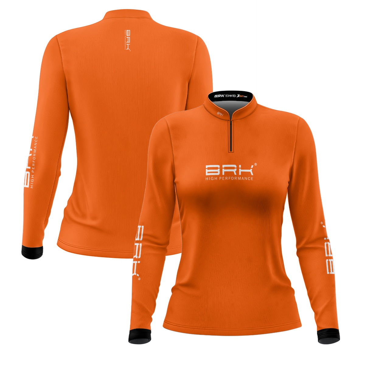 Camisa de Pesca Feminina Brk Básica Laranja com Proteção Solar UV50+ - Brk Fishing
