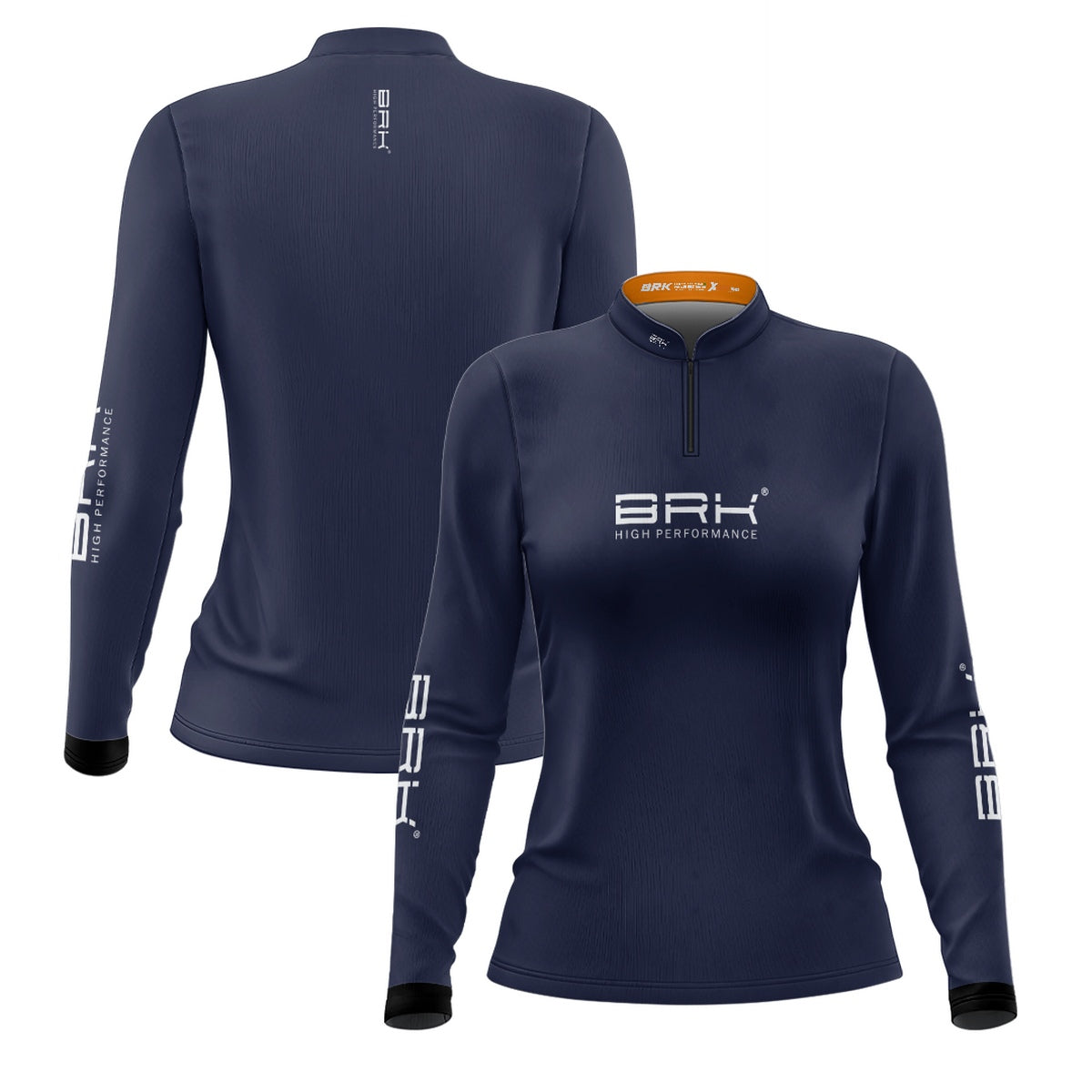 Camisa de Pesca Feminina Brk Básica Azul Marinho com Proteção Solar UV50+ - Brk Fishing