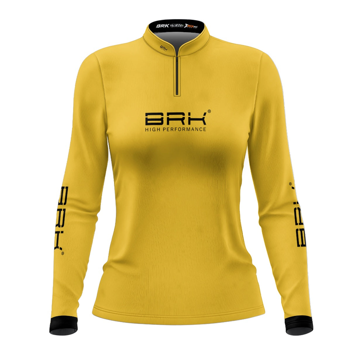 Camisa de Pesca Feminina Brk Básica Amarela com Proteção Solar UV50+ - Brk Fishing