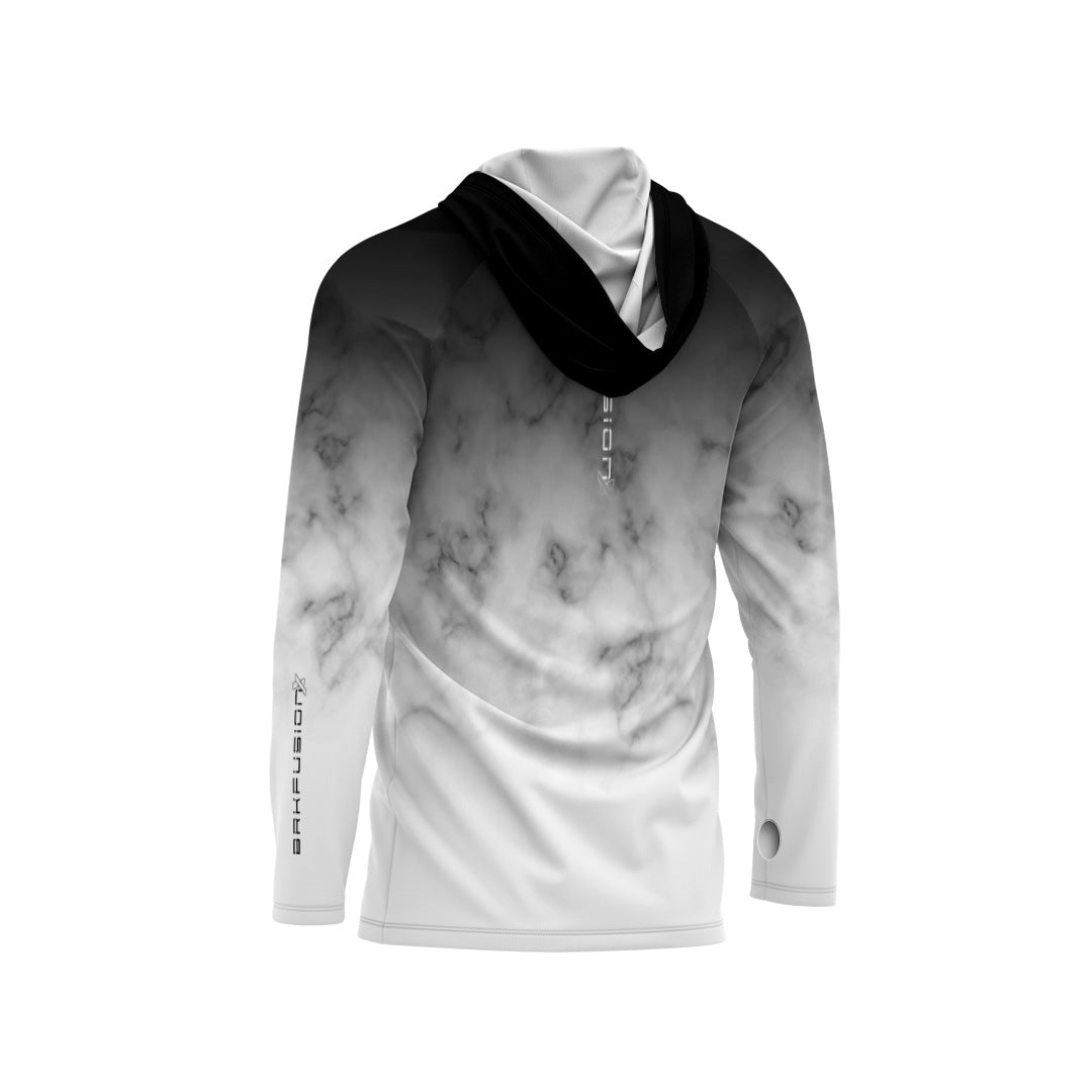 Camisa FusionX Brk Galaxy Preta e Branca com Capuz e Proteção UV50+ - Brk Fishing