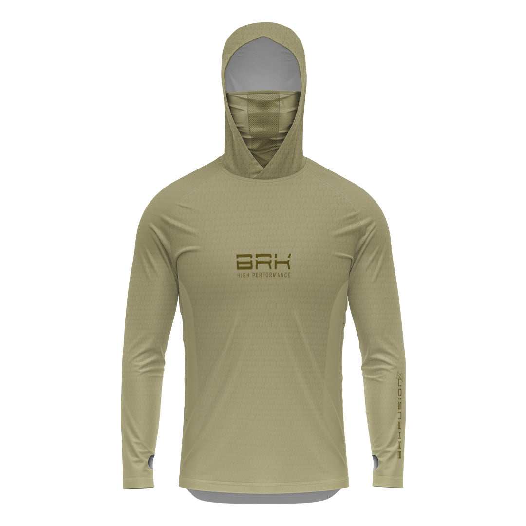 Camisa FusionX Brk Clean Areia com Capuz e Proteção UV50+ - Brk Fishing