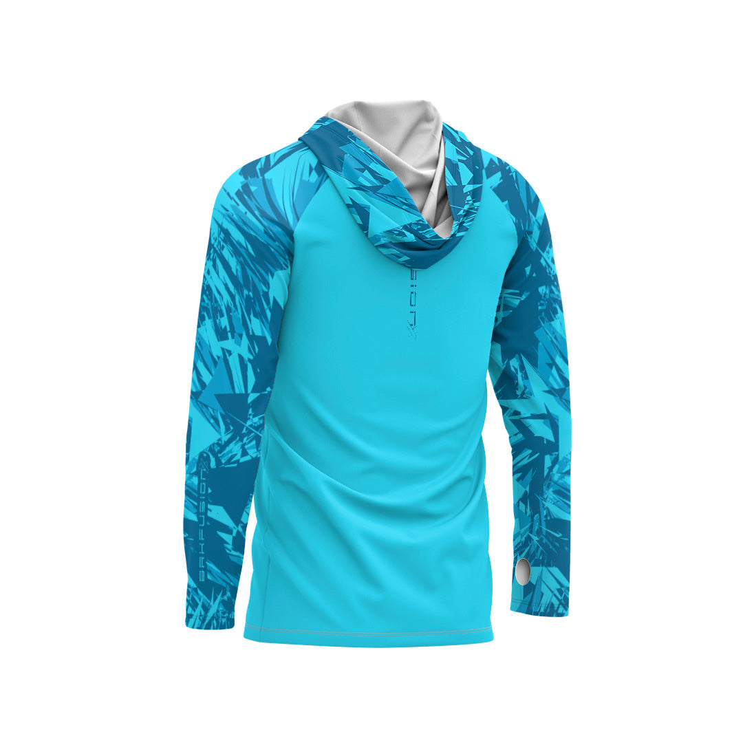 Camisa FusionX Brk Marine Azul Claro com Capuz e Proteção UV50+ - Brk Fishing