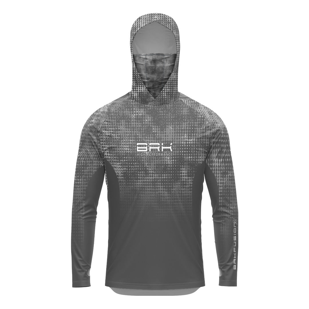 Camisa FusionX Brk Deep Cinza com Capuz e Proteção UV50+ - Brk Fishing