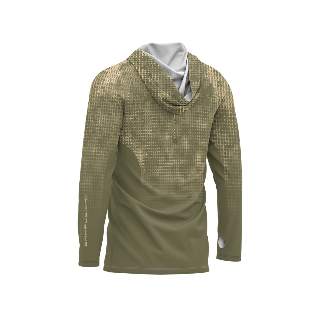 Camisa FusionX Brk Deep Verde Claro com Capuz e Proteção UV50+ - Brk Fishing