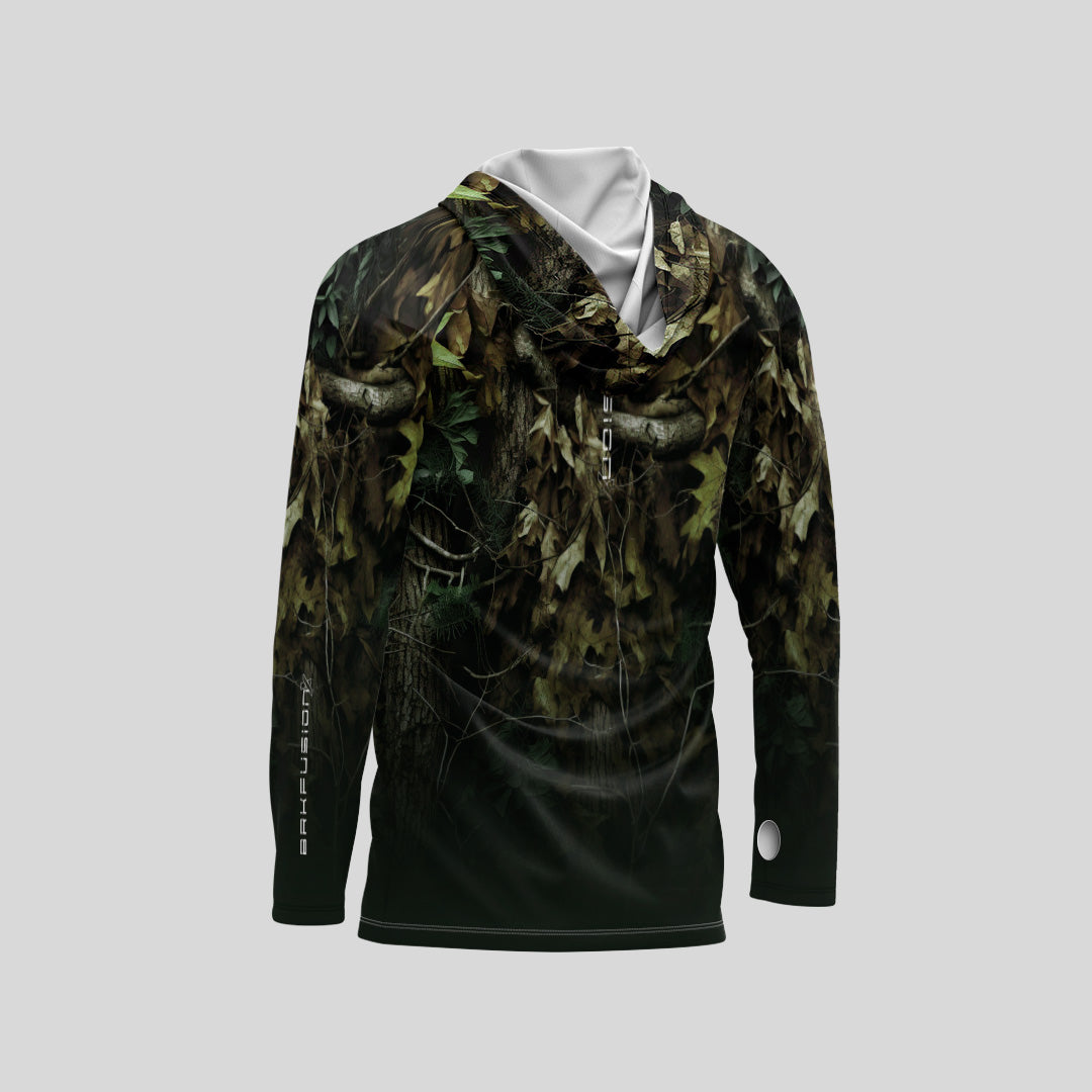 Camisa FusionX Brk Hunter Verde com Capuz e Proteção UV50+ Envio Imediato Brk Fishing