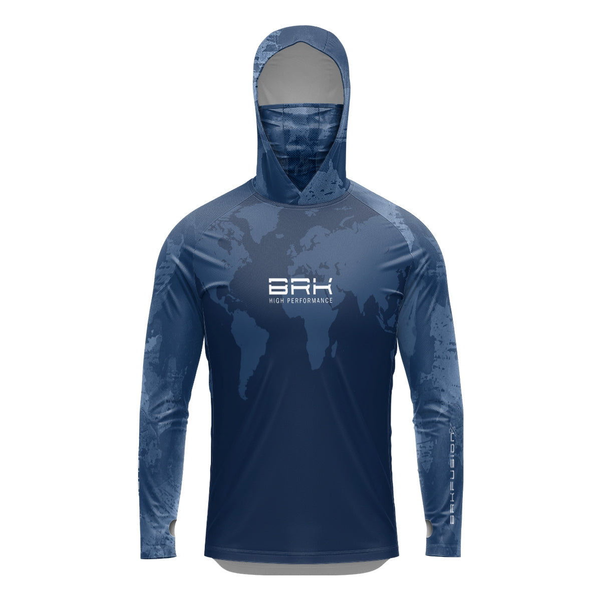 Camisa FusionX Brk Discovery Azul com Capuz e Proteção UV50+ - Brk Fishing