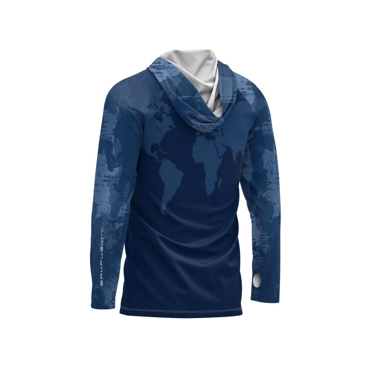 Camisa FusionX Brk Discovery Azul com Capuz e Proteção UV50+ - Brk Fishing