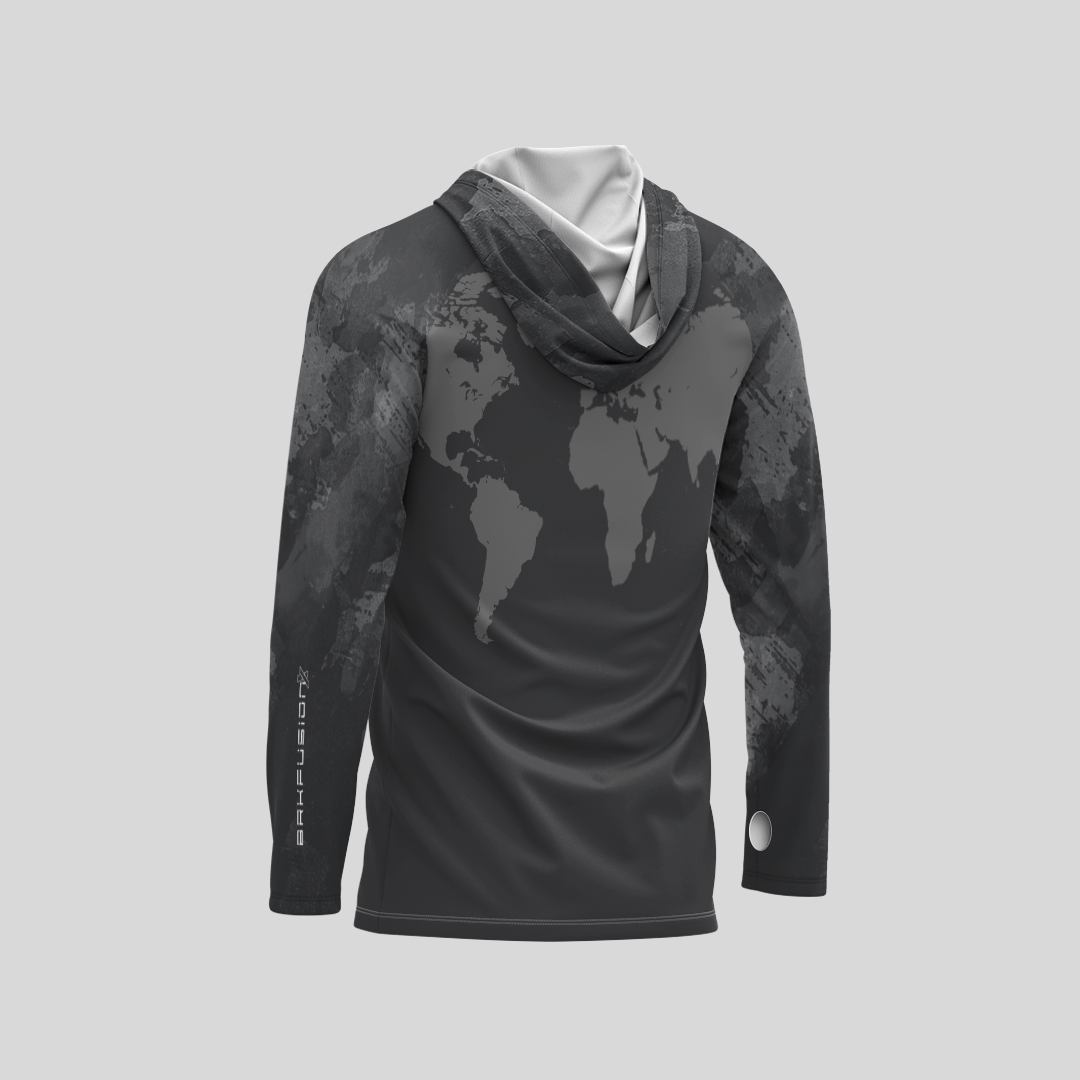 Camisa FusionX Brk Discovery Cinza com Capuz e Proteção UV50+ - Brk Fishing