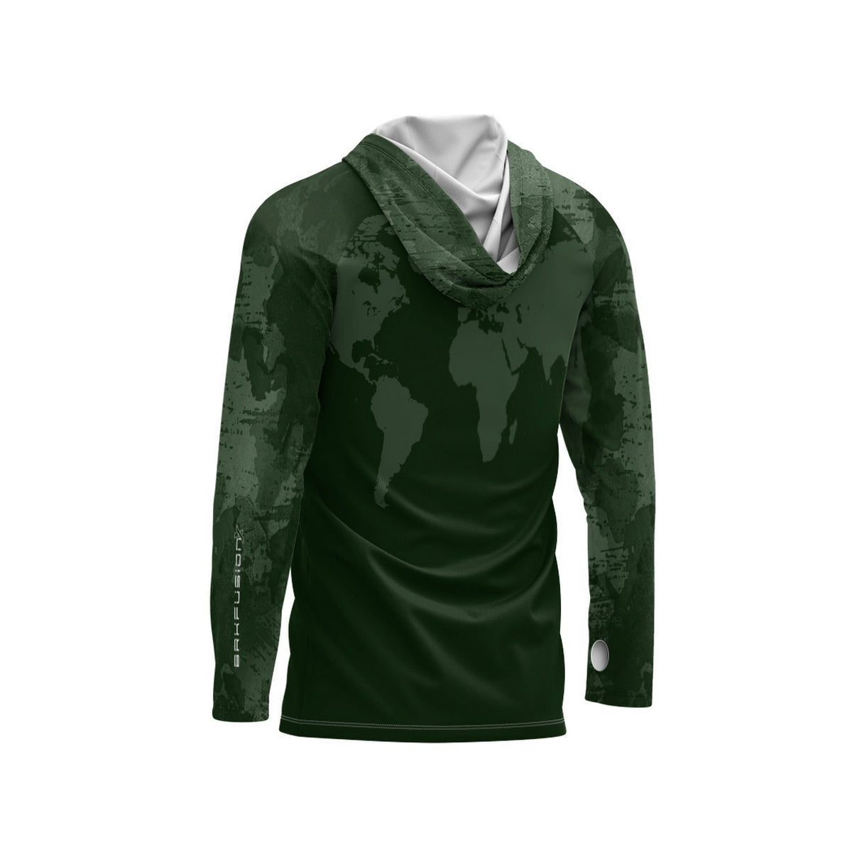 Camisa FusionX Brk Discovery Verde com Capuz e Proteção UV50+ - Brk Fishing