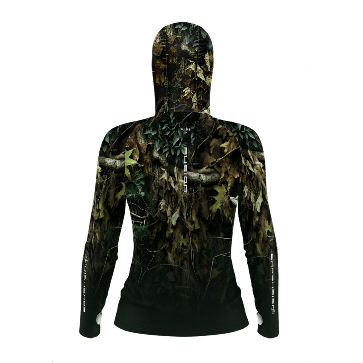 Camisa FusionX Feminina Brk Hunter Verde com Capuz e Proteção UV50+ - Brk Fishing