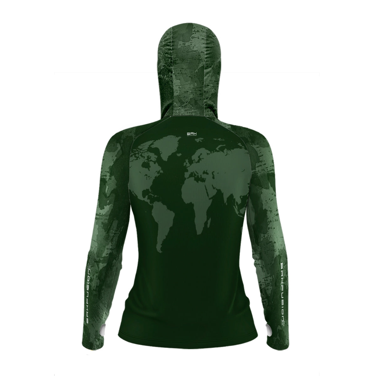 Camisa FusionX Feminina Brk Discovery Verde com Capuz e Proteção UV50+ - Brk Fishing