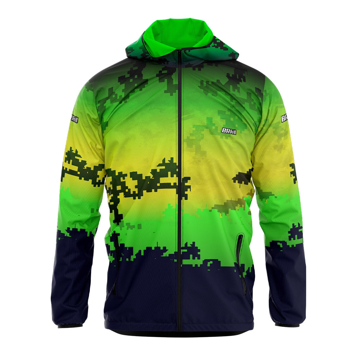 Jaqueta Corta Vento Brk Camuflado Brasil Repelente à Àgua com UV50+ Brk Fishing