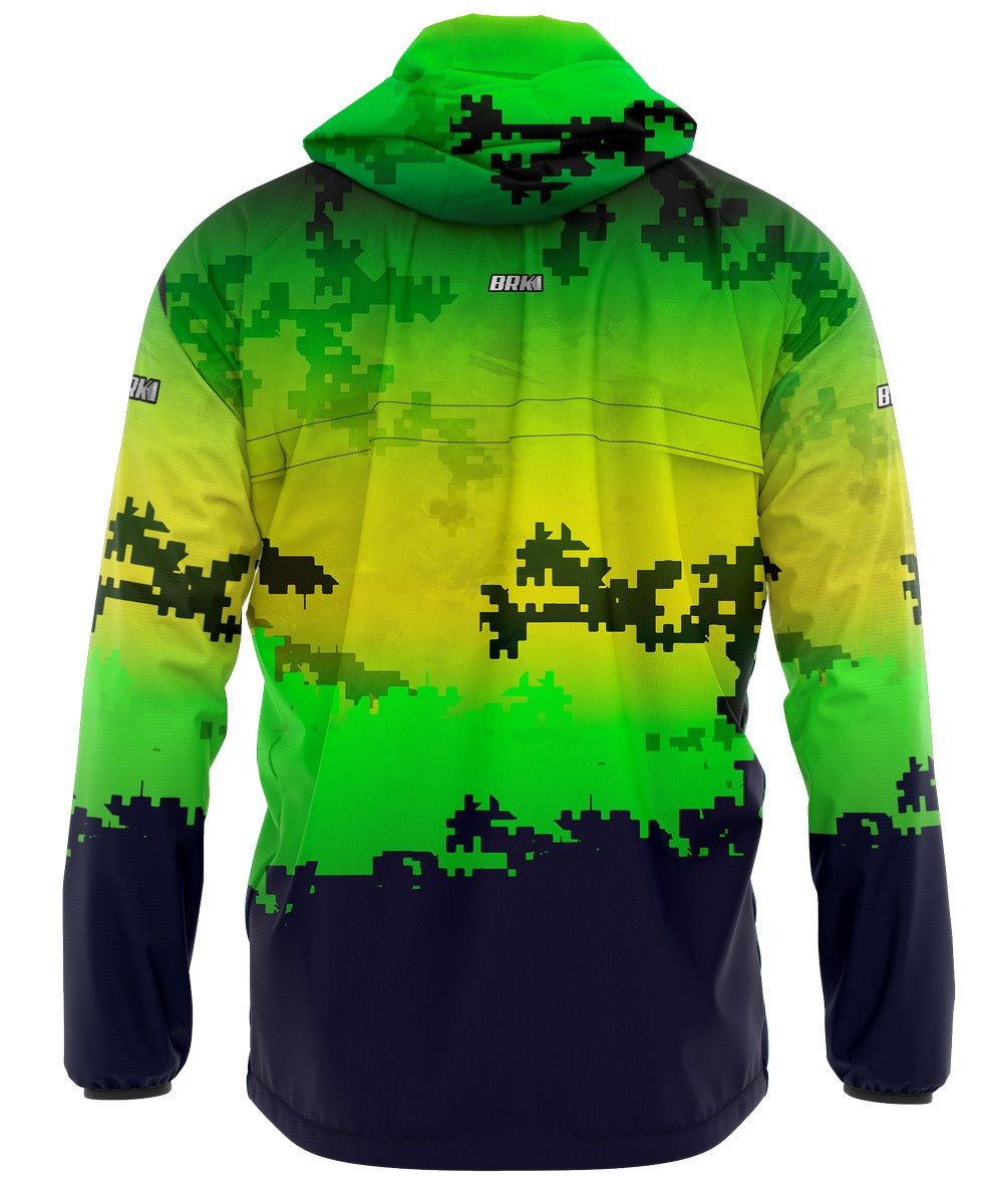 Jaqueta Corta Vento Brk Camuflado Brasil Repelente à Àgua com UV50+ Brk Fishing