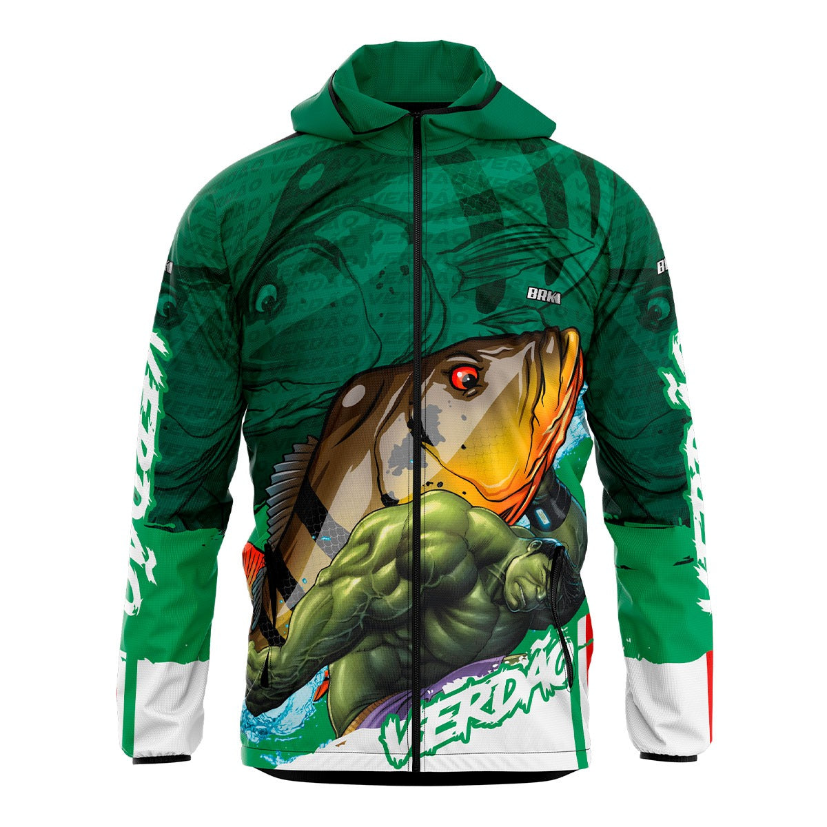 Jaqueta Corta Vento Brk Tucunaré Açu Futebol 79 Repelente à Água com UV50 Brk Fishing