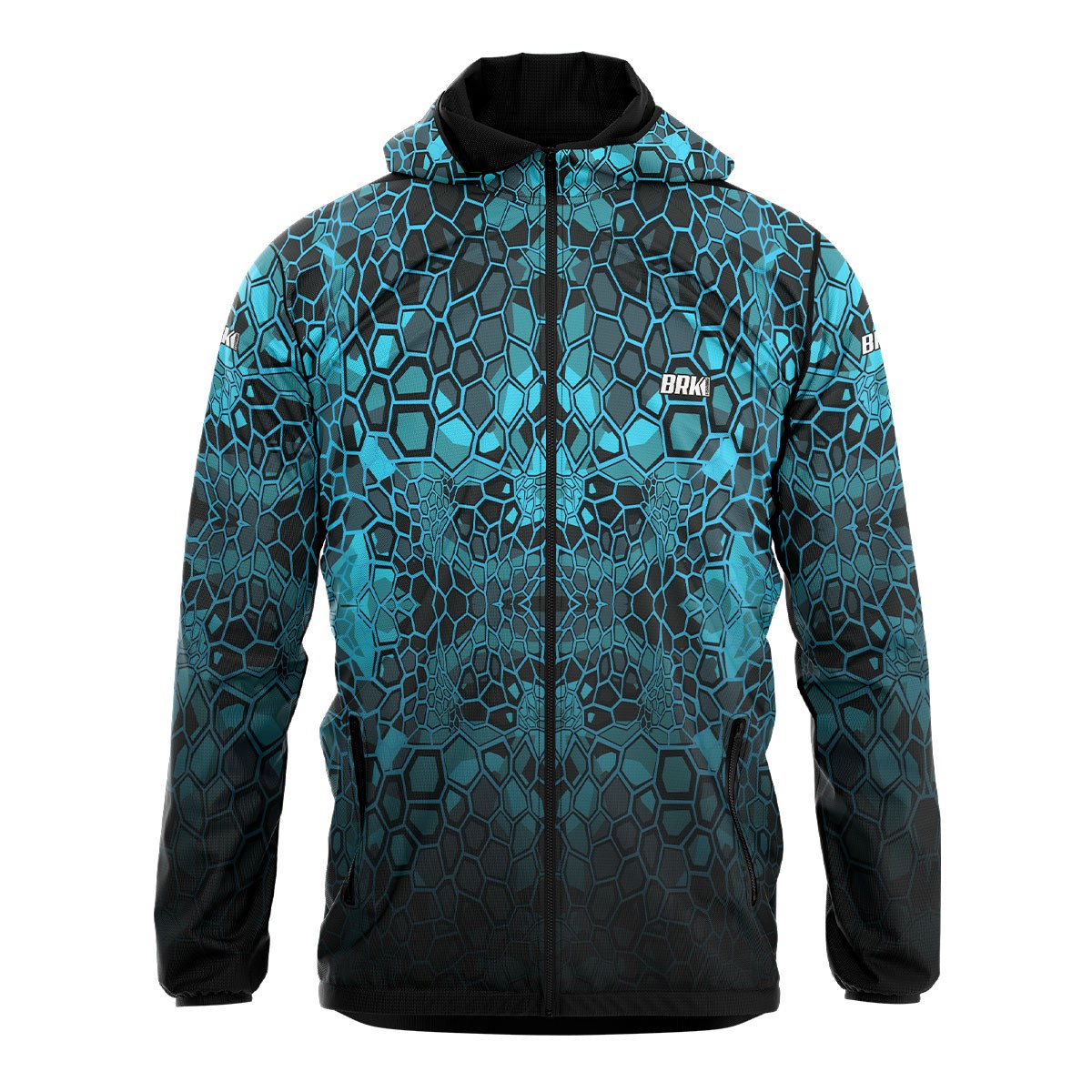 Jaqueta Corta Vento Impermeável Brk Blue Snake com UV50+ Brk Fishing