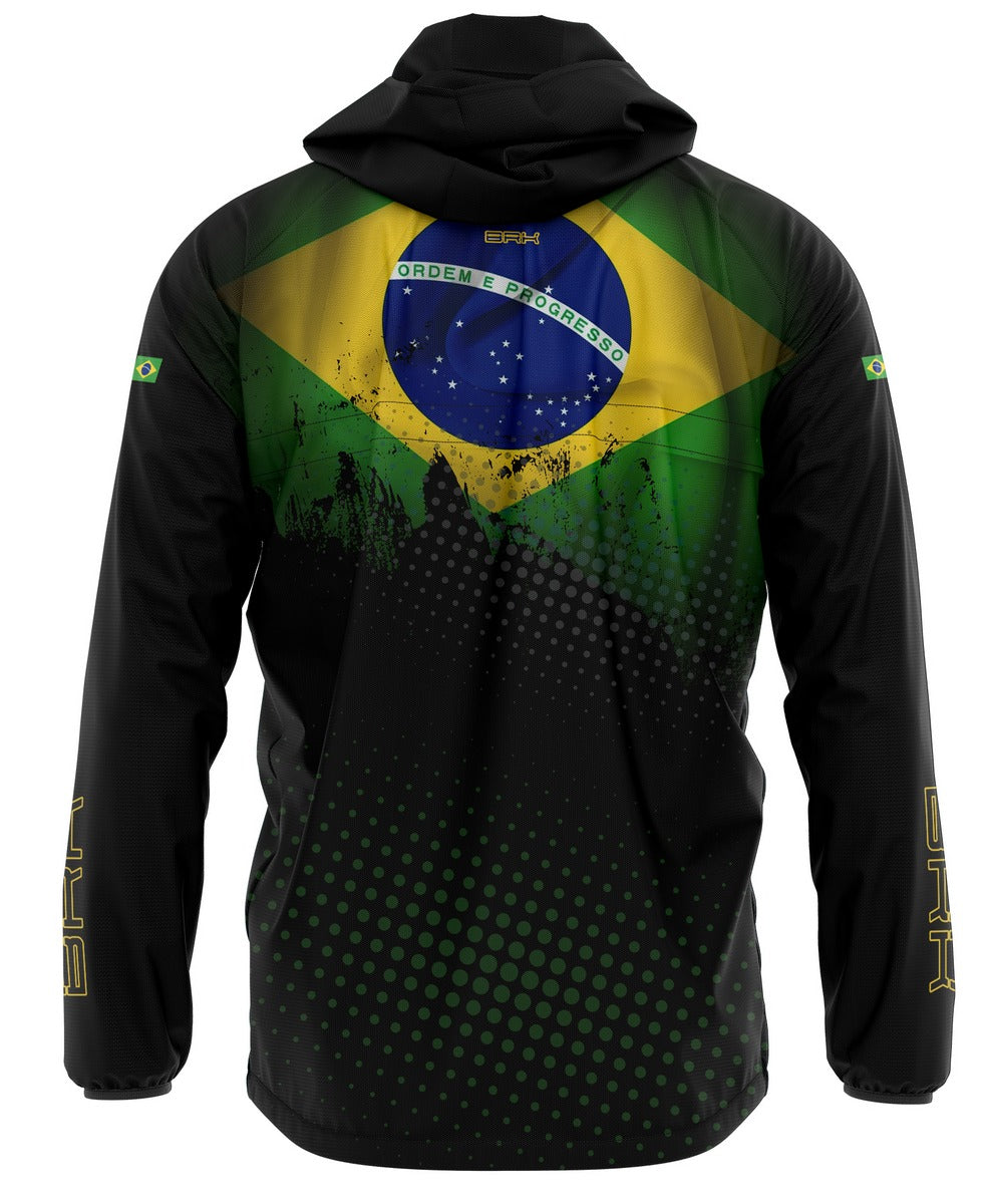 Jaqueta Corta Vento Brk Brasil Repelente à Água com UV50+ - Brk Fishing