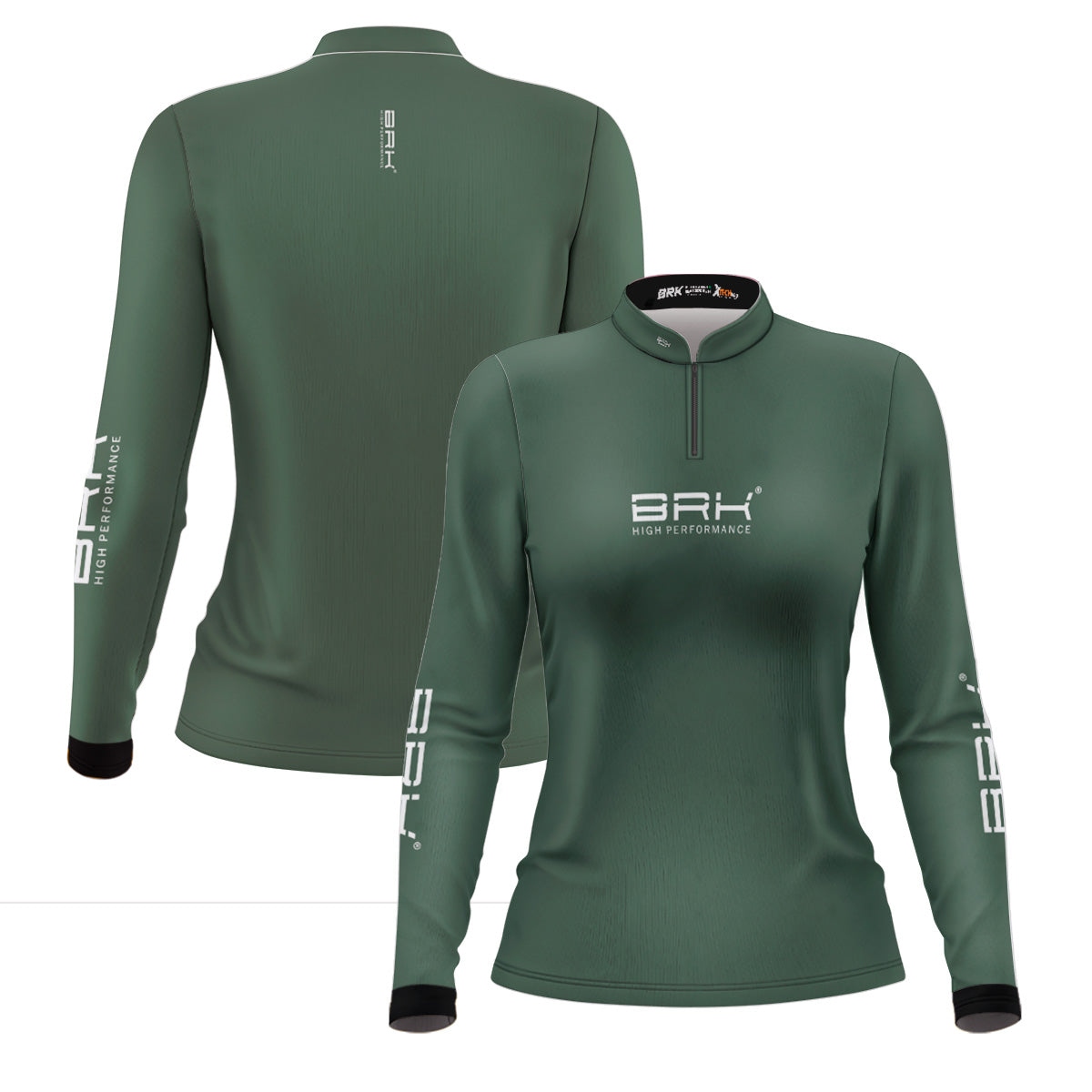 Camisa de Pesca Feminina Brk Básica Verde Selva com Proteção Solar UV50+ - Brk Fishing