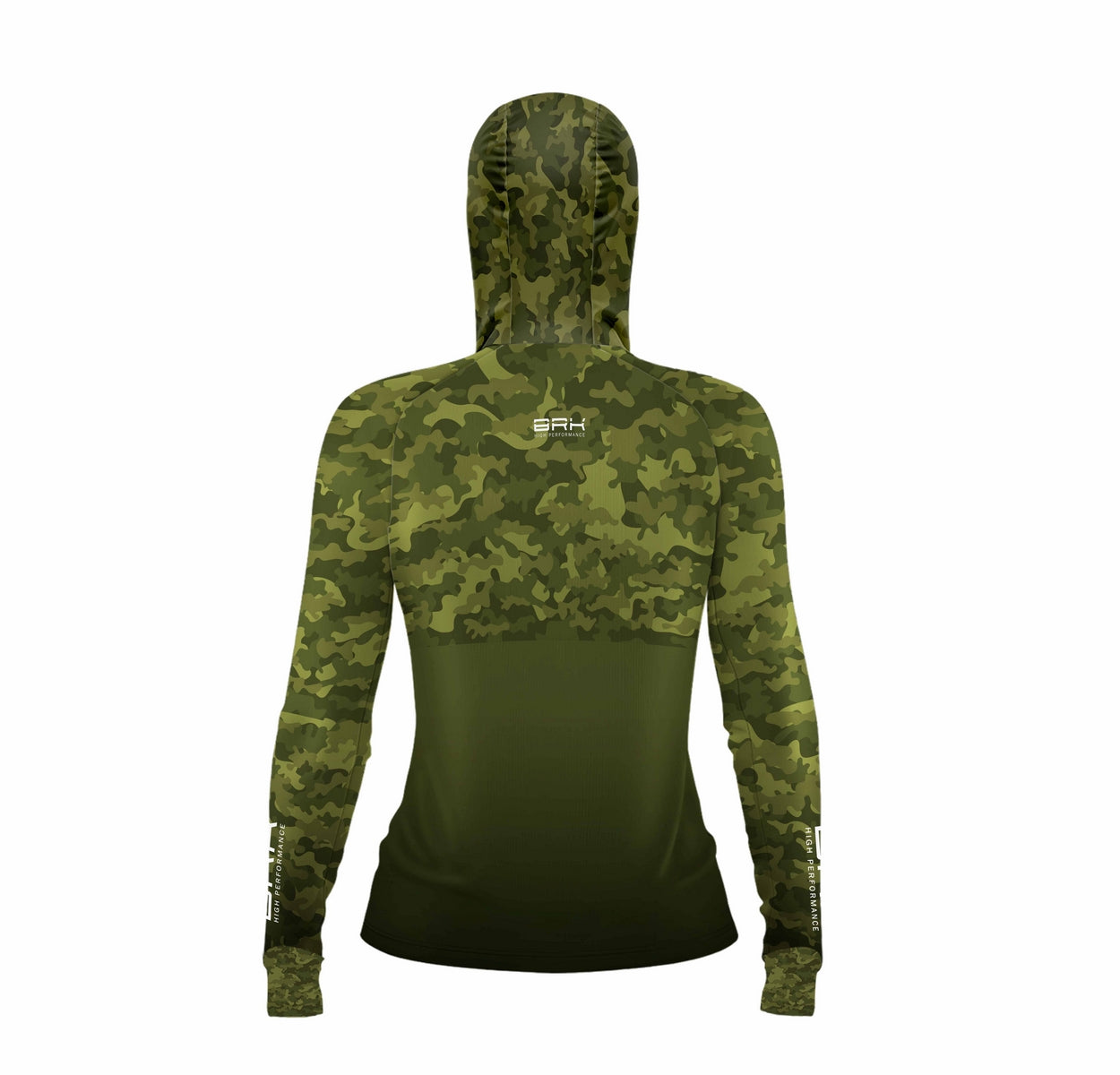 Camisa com Capuz Feminino Brk Camuflada Verde 2 com Proteção Solar UV50+ - Brk Fishing