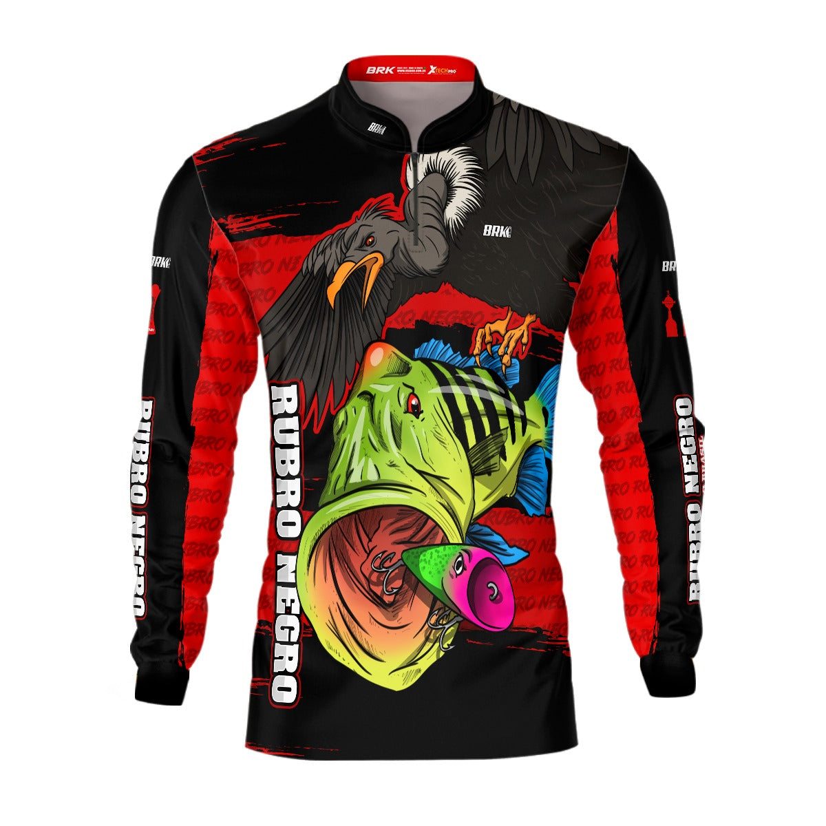 Camisa de Pesca Brk Tucunaré Azul Futebol 77 com UV50+ - Brk Fishing