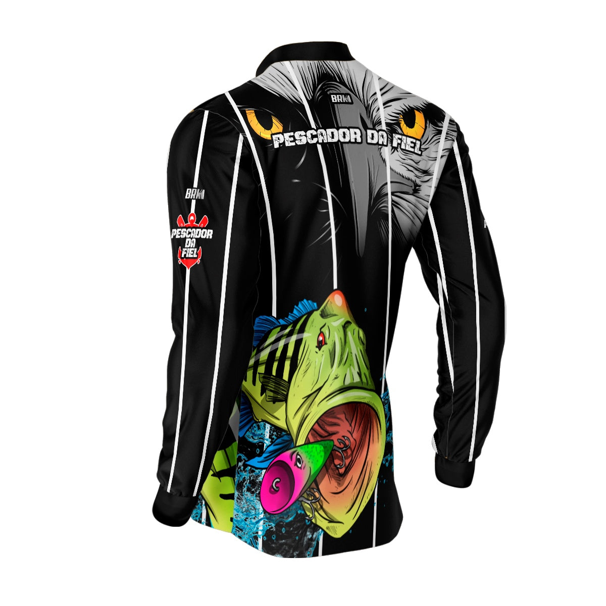 Camisa de Pesca Brk Tucunaré Azul Futebol 76 com UV50+ - Brk Fishing