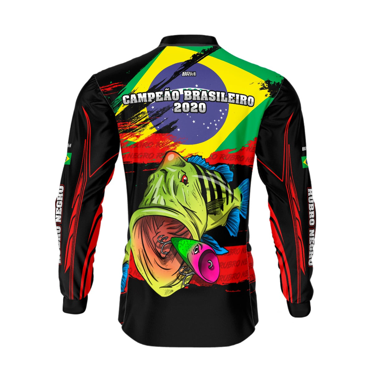 Camisa de Pesca Brk Tucunaré Azul  Futebol 92 com UV50+ - Brk Fishing