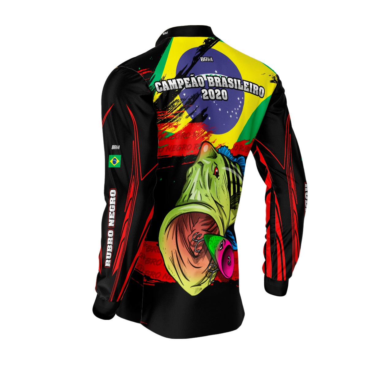 Camisa de Pesca Brk Tucunaré Azul  Futebol 92 com UV50+ - Brk Fishing