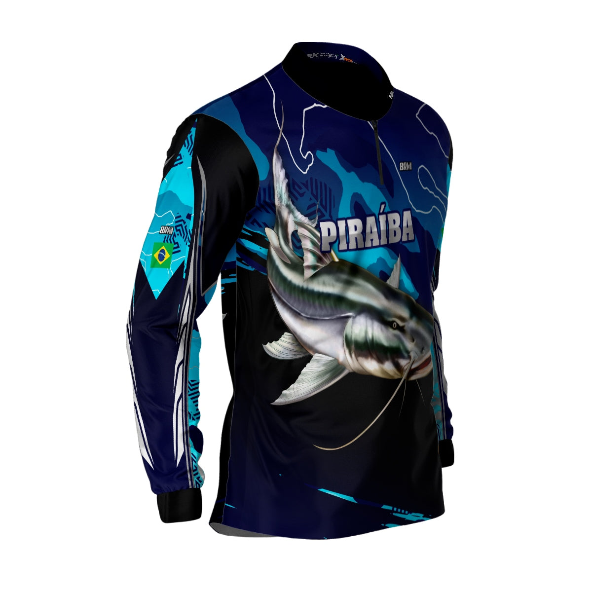 Camisa de Pesca Brk Piraiba Azul com Proteção UV50+ - Brk Fishing