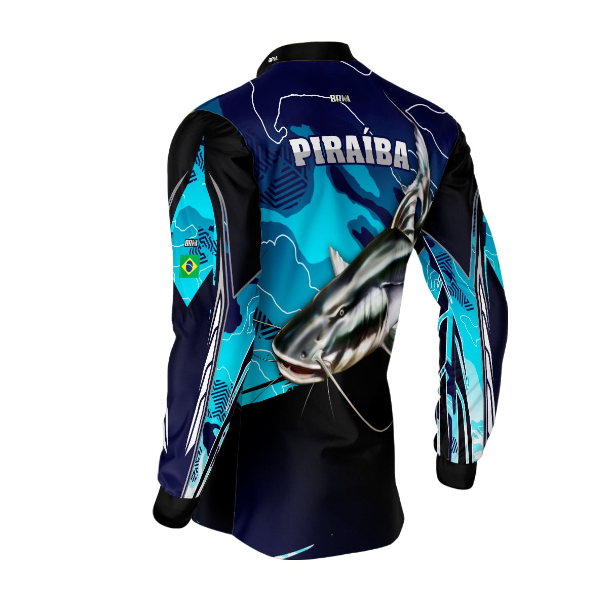 Camisa de Pesca Brk Piraiba Azul com Proteção UV50+ - Brk Fishing