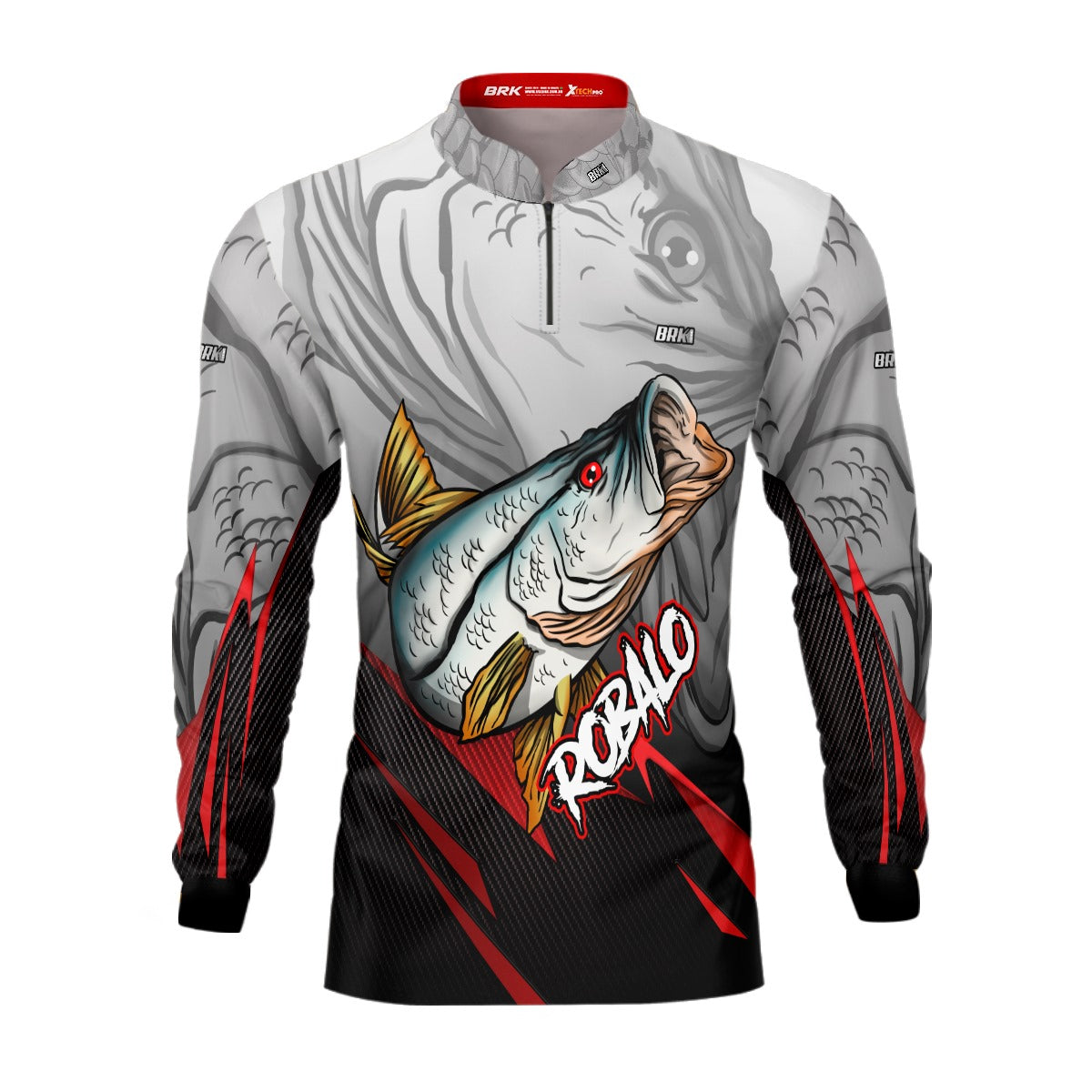 Camisa de Pesca Brk Robalo Cinza com Proteção UV50+ - Brk Fishing