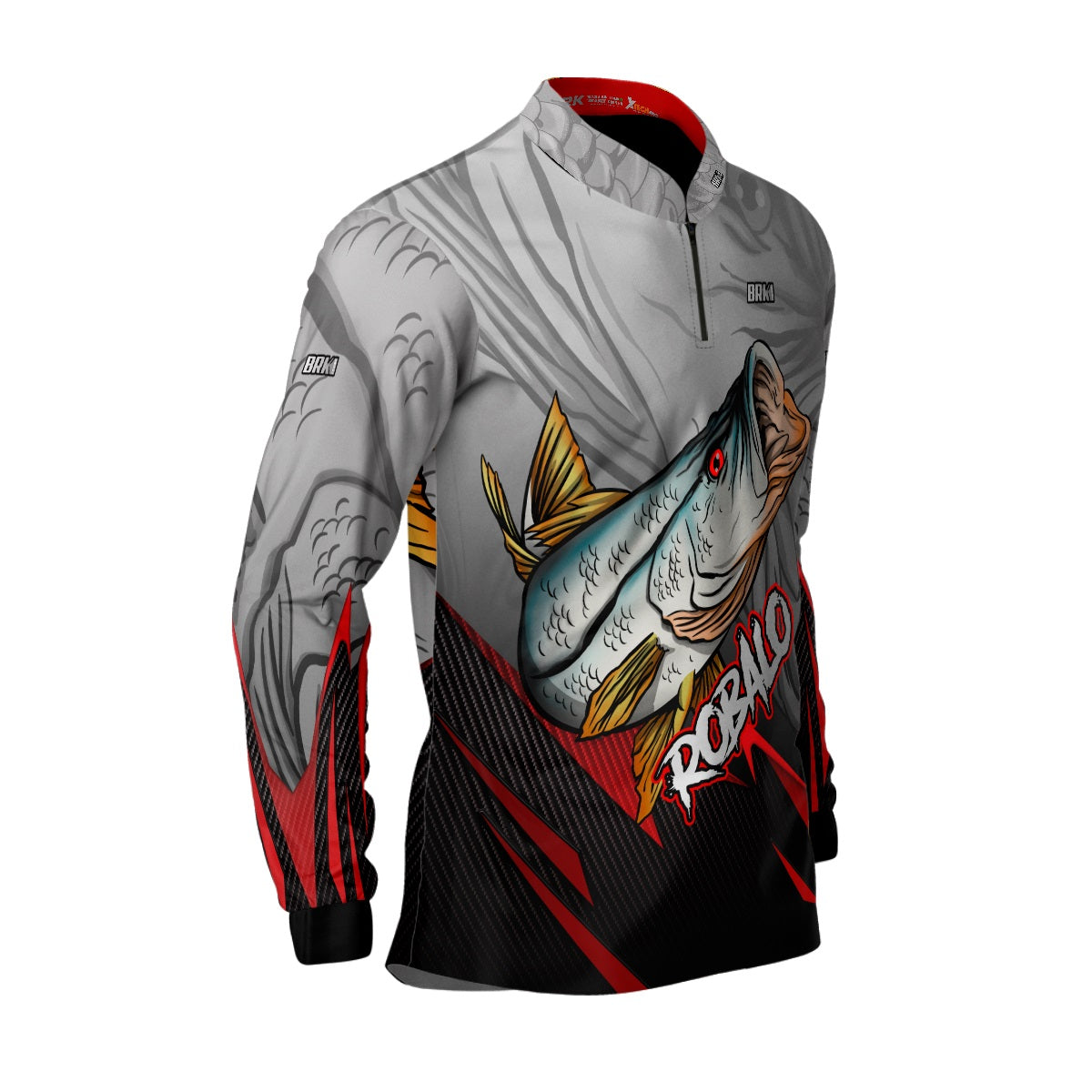 Camisa de Pesca Brk Robalo Cinza com Proteção UV50+ - Brk Fishing