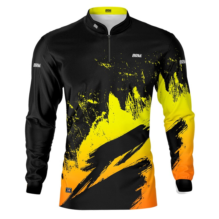 Camisa de Pesca Masculina Brk Yellow Flash com UV50+ - Brk Fishing