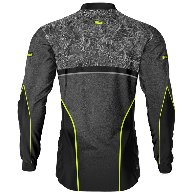 Camisa de Pesca Masculina Brk Gray Camo com UV50+ - Brk Fishing