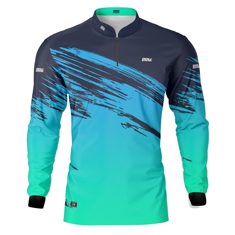 Camisa de Pesca Masculina Brk Blue Jet com UV50+ - Brk Fishing