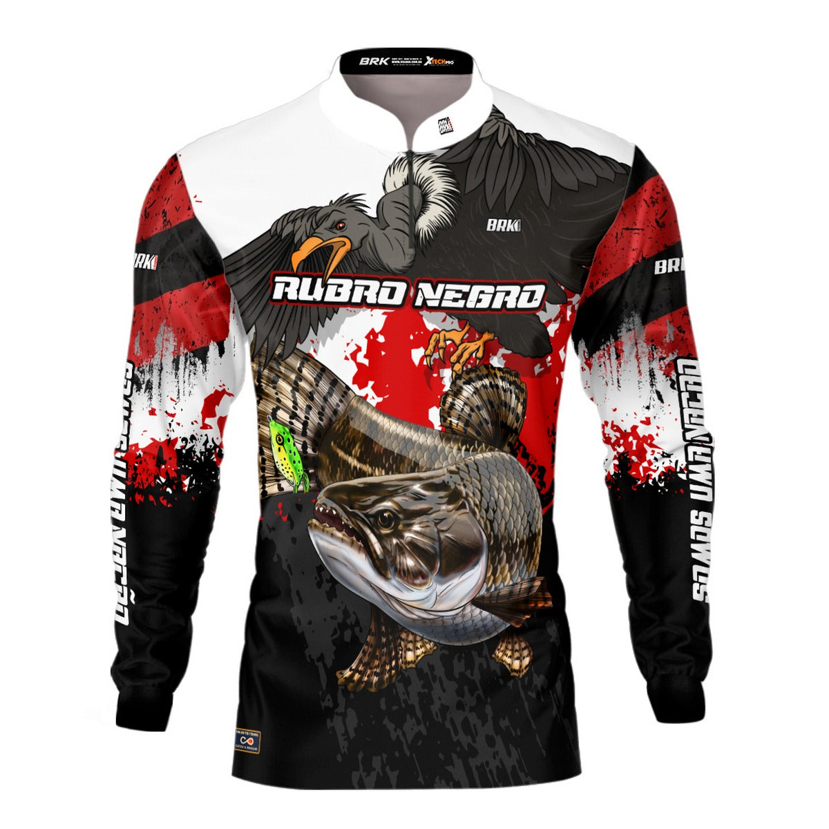 Camisa de Pesca Brk Rubro Negro Traira UV50+ - Brk Fishing