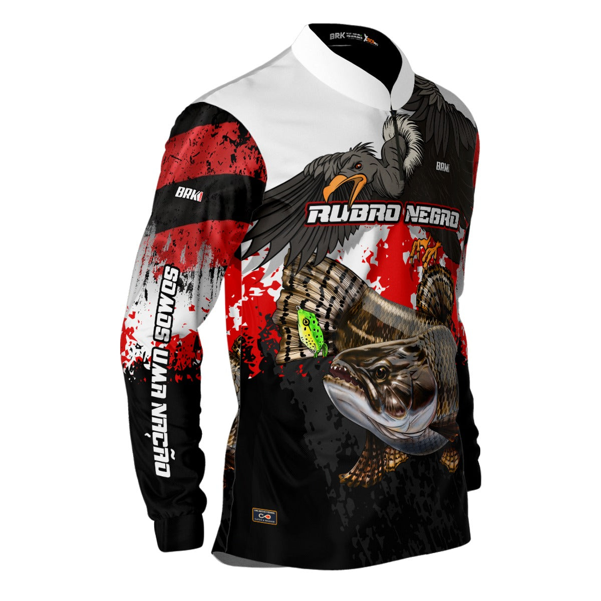 Camisa de Pesca Brk Rubro Negro Traira UV50+ - Brk Fishing