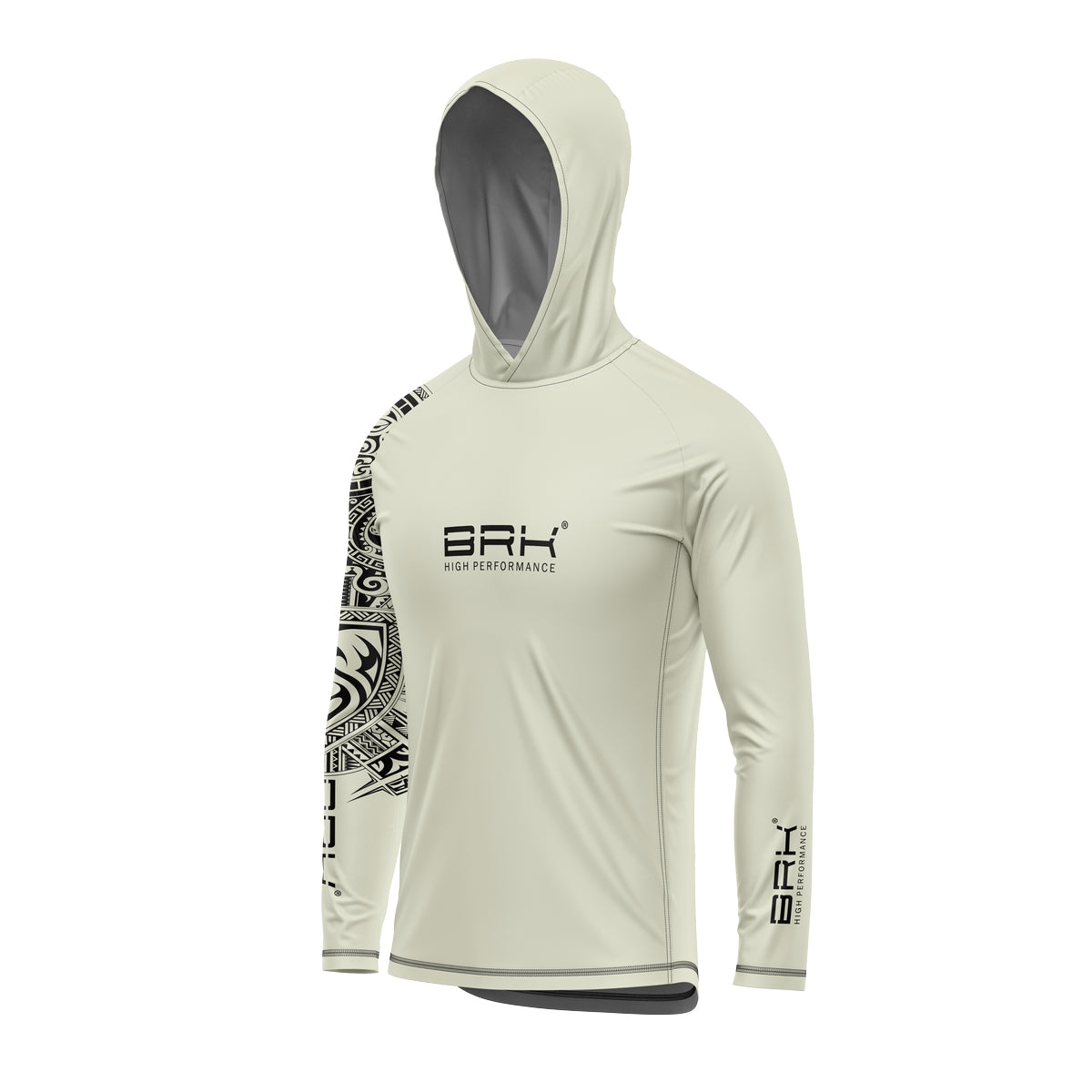 Camisa de Pesca com Capuz Brk Maori Bege com Proteção Solar UV50+ - Brk Fishing