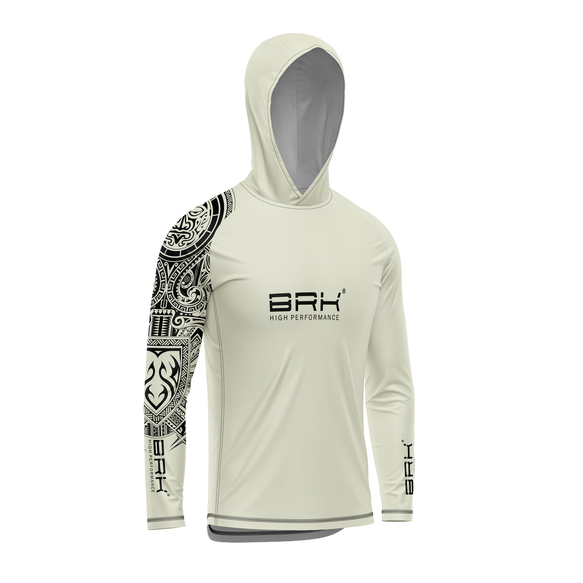 Camisa de Pesca com Capuz Brk Maori Bege com Proteção Solar UV50+ - Brk Fishing
