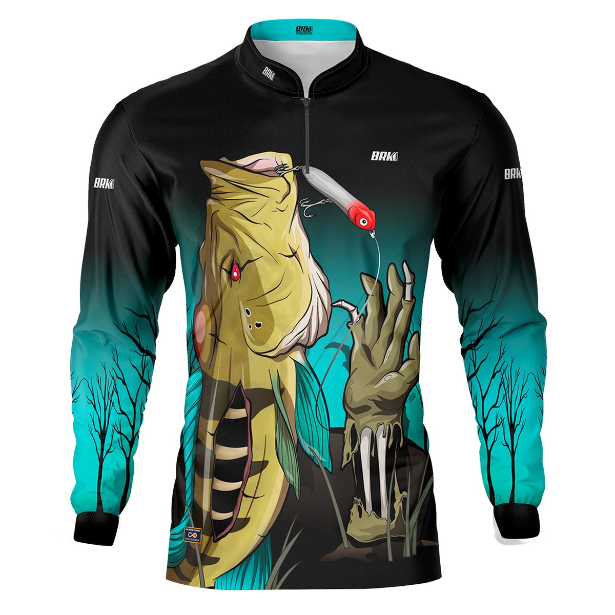 Camisa de Pesca Masculina Brk Halloween Edição Especial Tucuna Zumbi com UV50+ - Brk Fishing