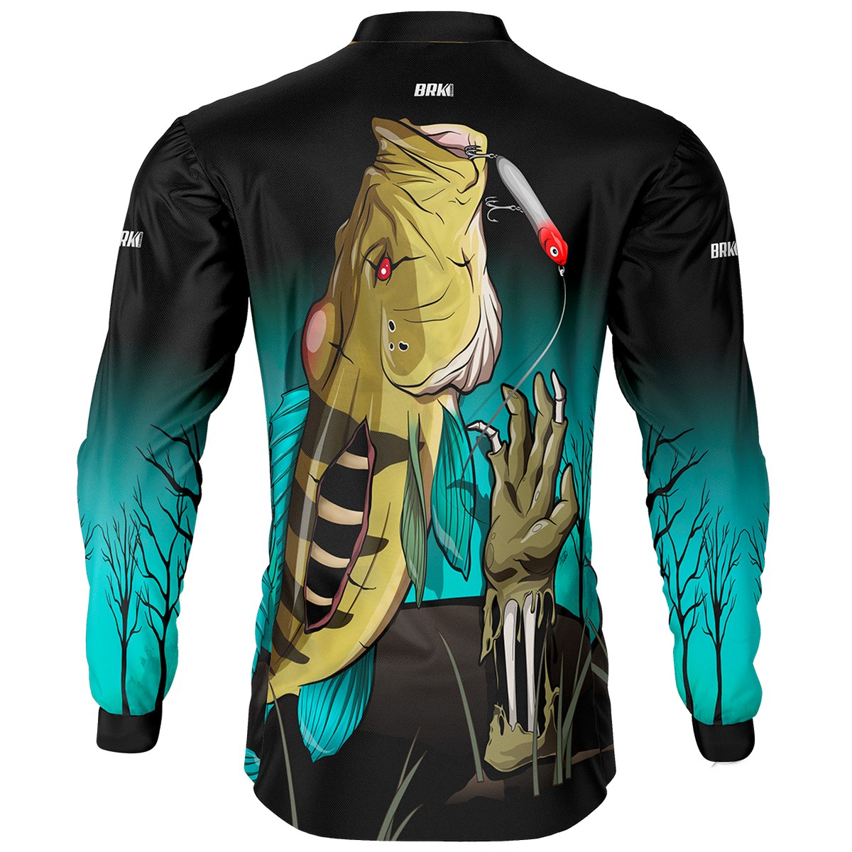 Camisa de Pesca Masculina Brk Halloween Edição Especial Tucuna Zumbi com UV50+ - Brk Fishing