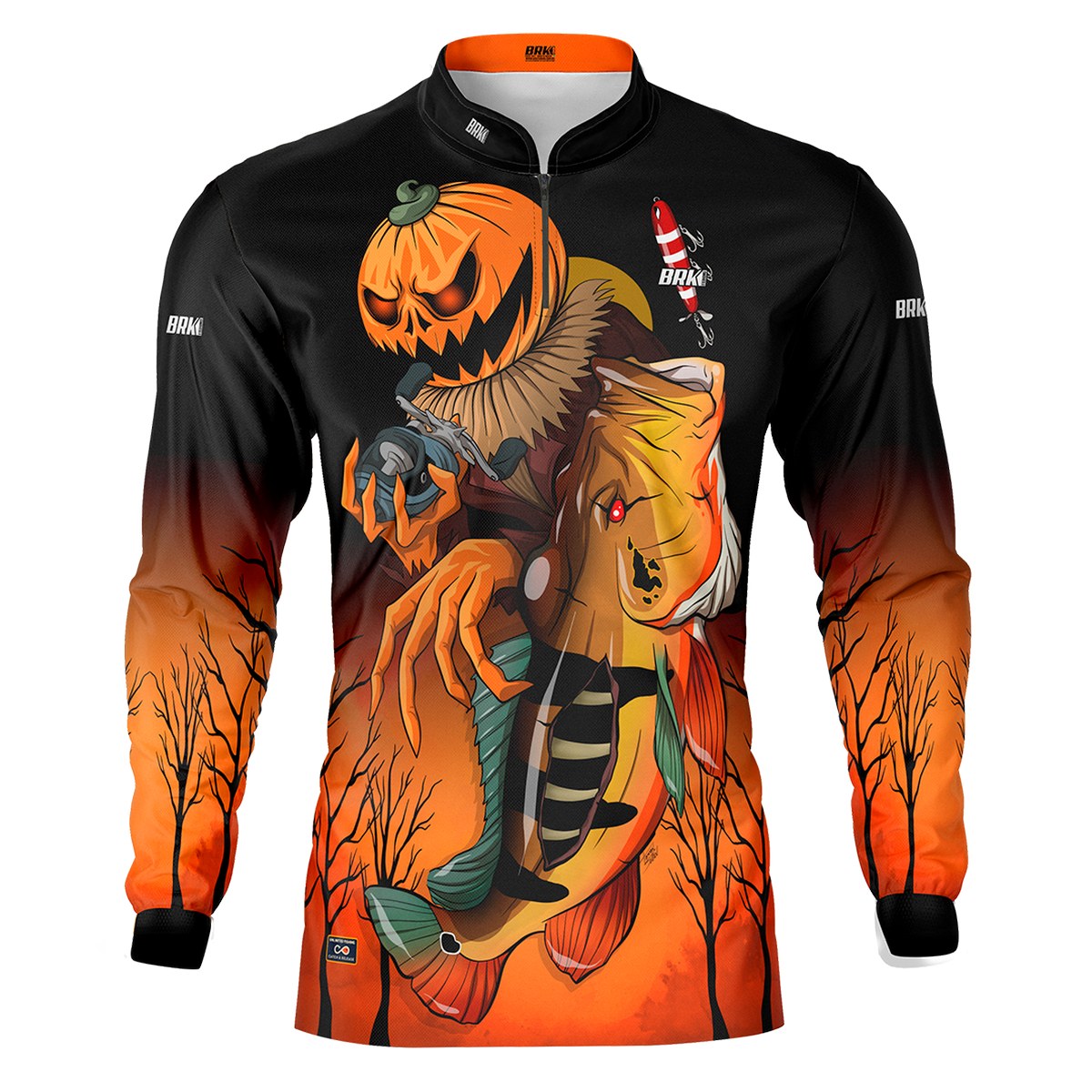 Camisa de Pesca Masculina Brk Halloween Edição Especial Ábobora Tucuna com UV50+ - Brk Fishing