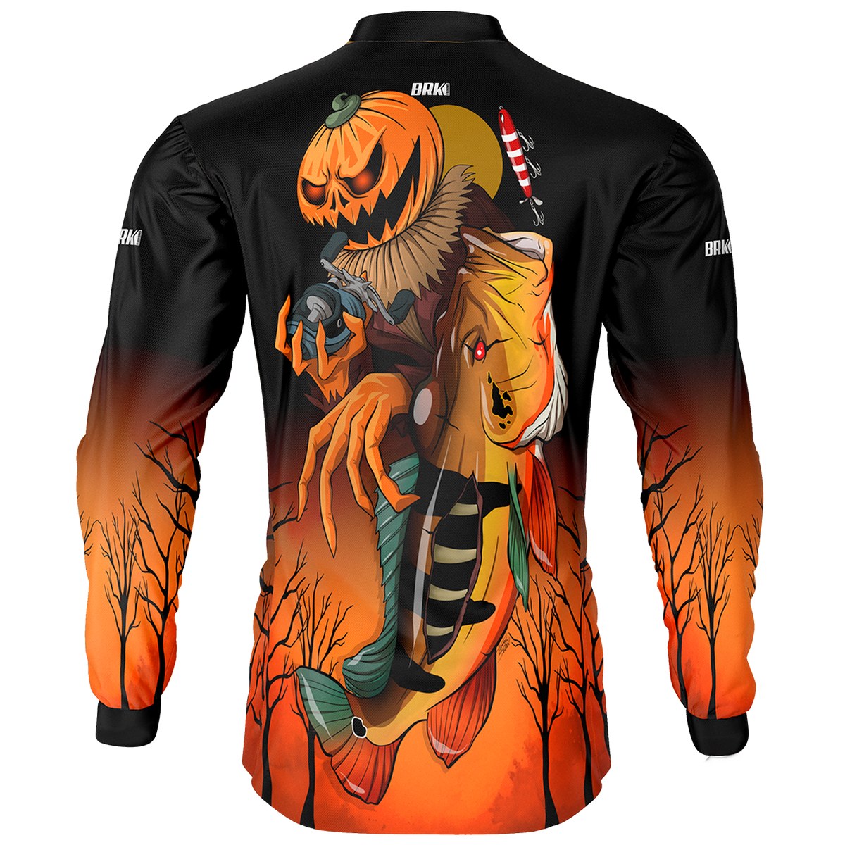 Camisa de Pesca Masculina Brk Halloween Edição Especial Ábobora Tucuna com UV50+ - Brk Fishing