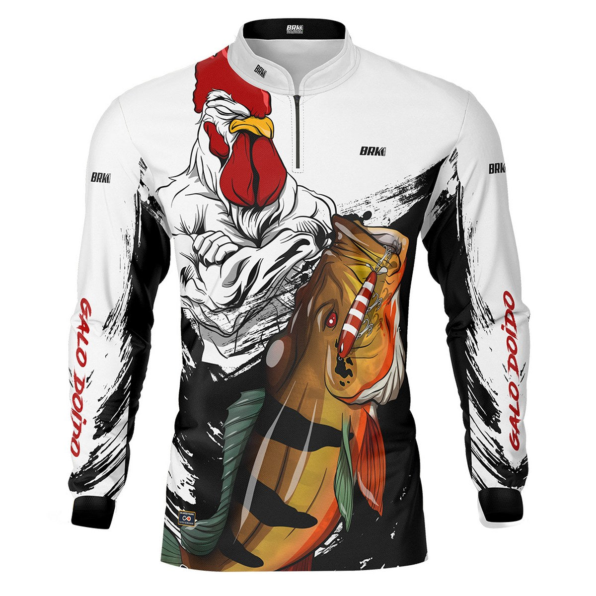 Camisa de Pesca Brk Galo Doido Bicampeão Tucunaré Açu com UV50+ - Brk Fishing