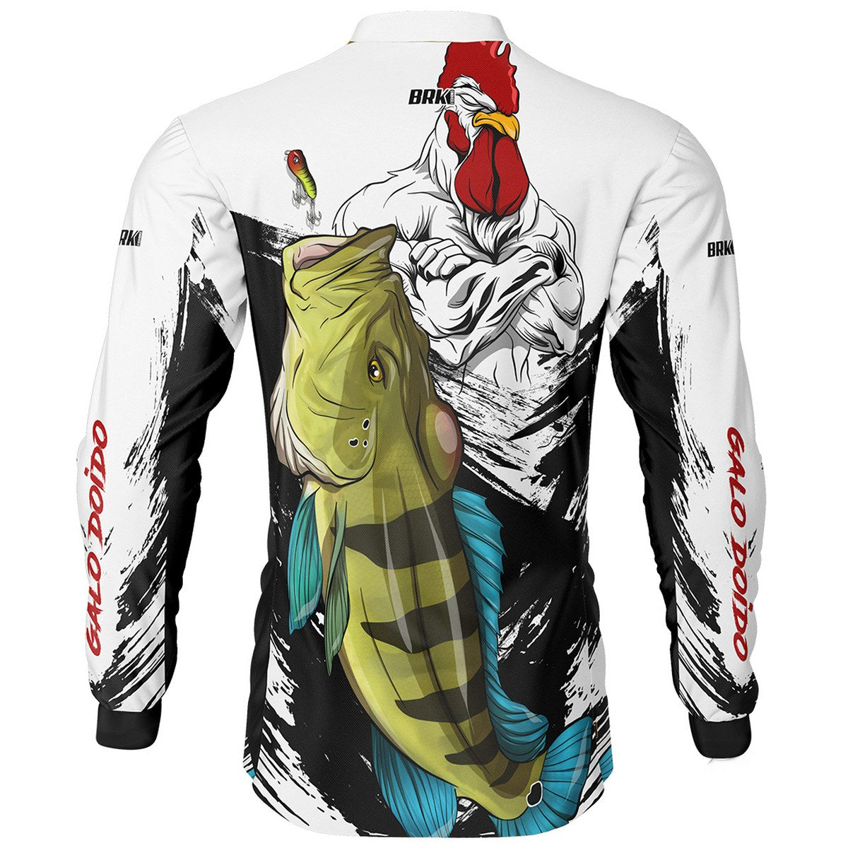 Camisa de Pesca Brk Galo Doido Bicampeão Tucunaré Azul com UV50+ - Brk Fishing