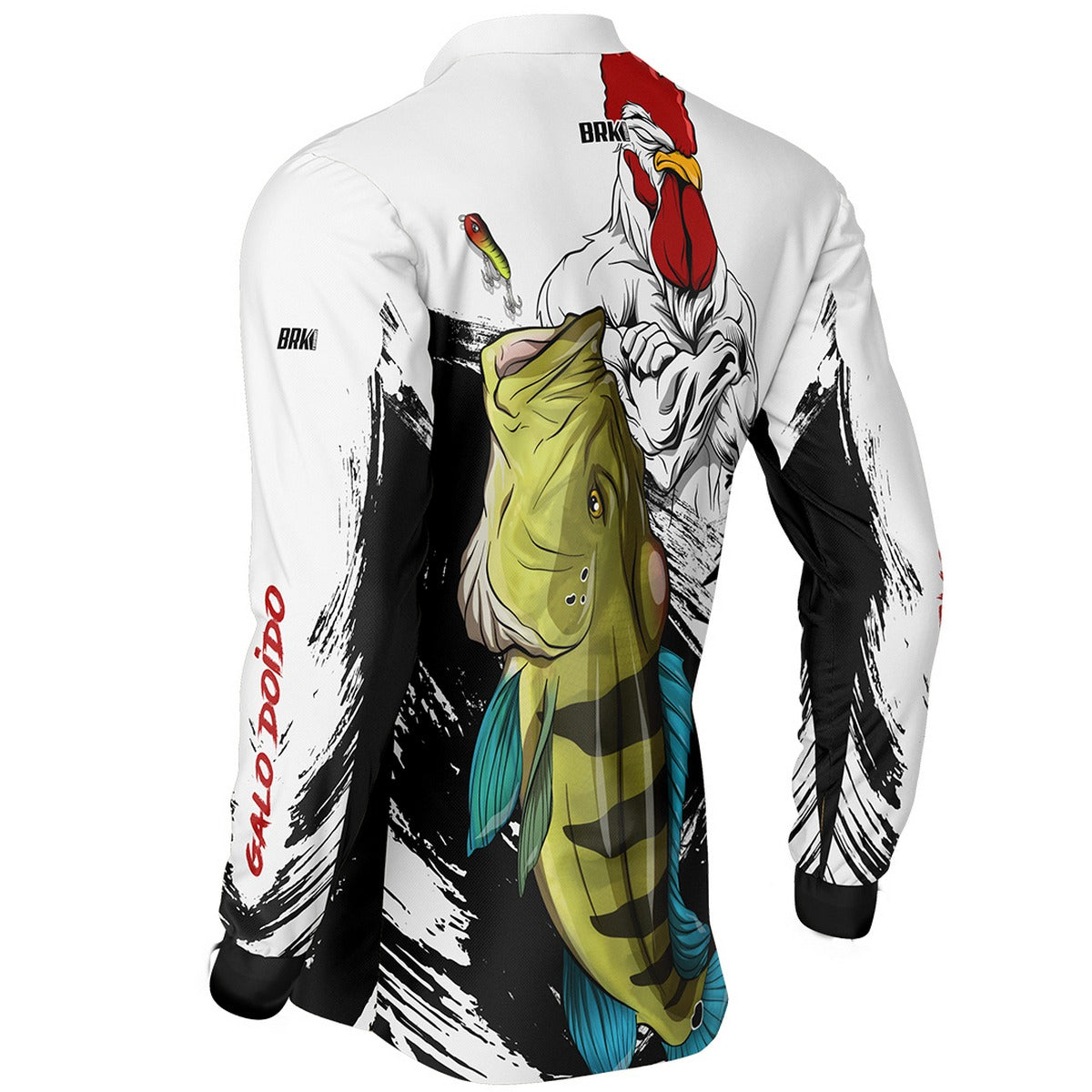 Camisa de Pesca Brk Galo Doido Bicampeão Tucunaré Azul com UV50+ - Brk Fishing