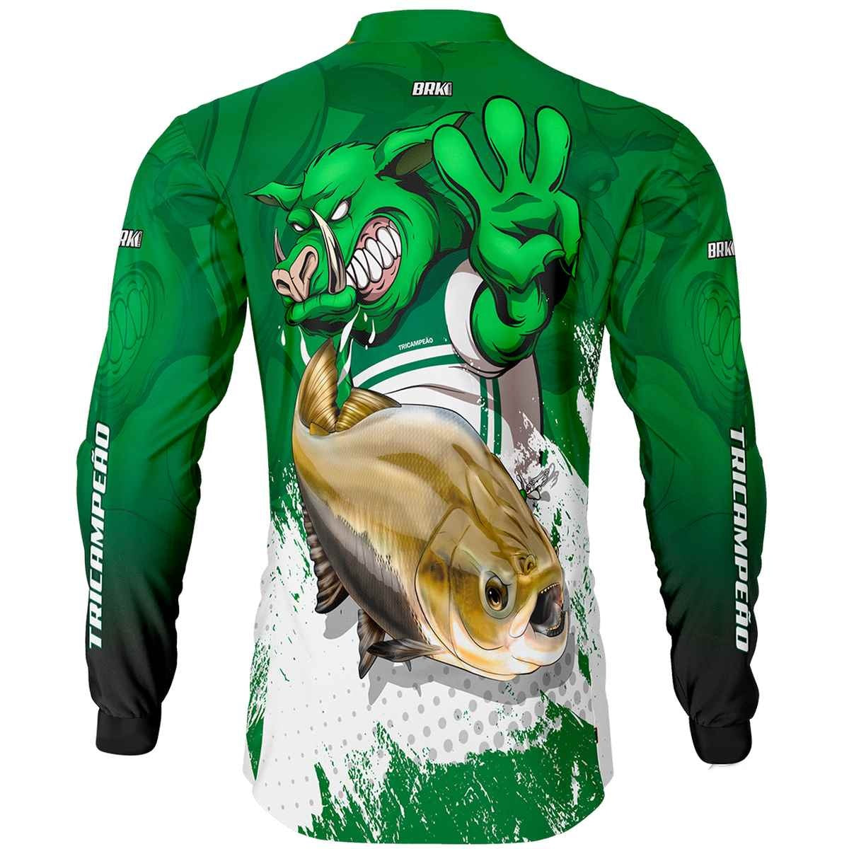 Camisa de Pesca Brk Verdão Tri Libertadores Tambaqui com UV50+ - Brk Fishing